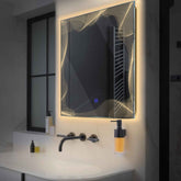 LED Spiegel Quadratisch | Touch-Schalter | Warmweißes Licht - Reyze Seria Simetria Model 3